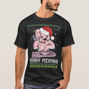 Camiseta Felizes Mixmas Papais noeis Natal Dj Turntable Mus