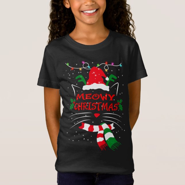 Camiseta FELIZES, presentes de Natal para gatos bonitos, ga (Frente)