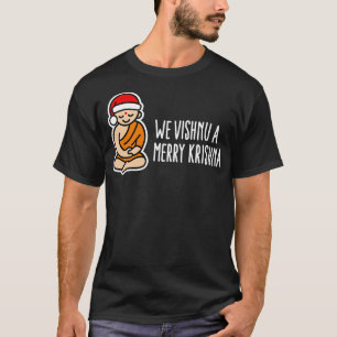 Camiseta Felizes trocadilhos de Natal Vishnu uma Feliz Kris