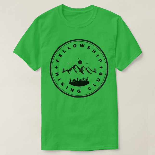 Camiseta Fellowship Hiking Club Fantasy Funny (Frente do Design)