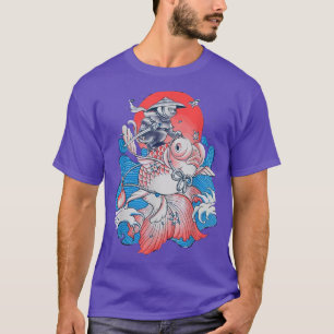 Camiseta Felny Cats japan cat Samurai Cat Japonês Art red 