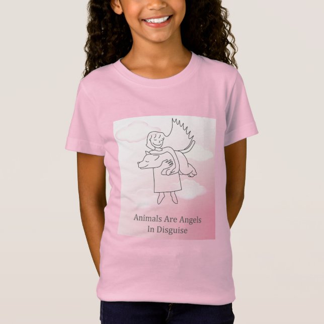 Camiseta Felpudo Express® Angel Dog Kid Rosa (Frente)