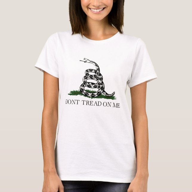Camiseta Felpudo Express® Classic Gadsden Flag White Mulher (Frente)