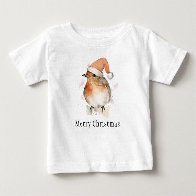 Camiseta Felry Christmas Winter Robin Bird Willife Na moda (Frente)