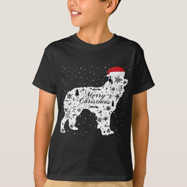 Camiseta Felry Xmas Border Collie Dog Natal (Frente)