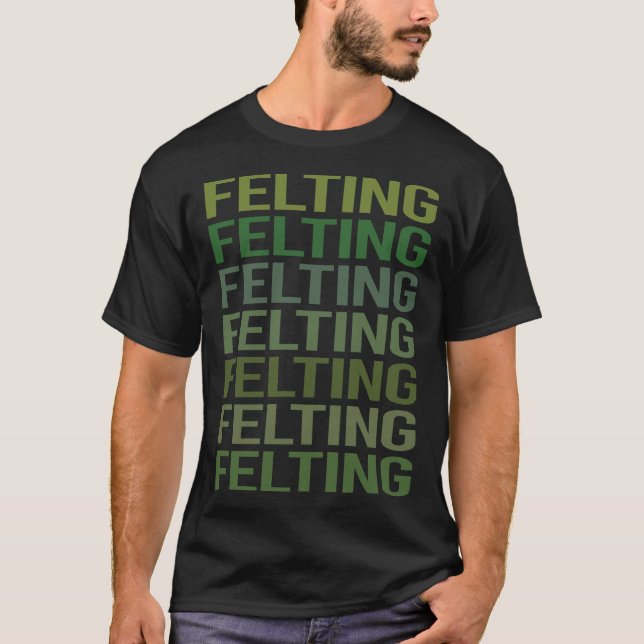 Camiseta Feltro de Sentido de Texto Verde (Frente)