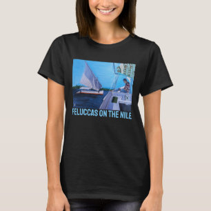 Camiseta Feluccas no Nilo Pintura por Alfred Fox