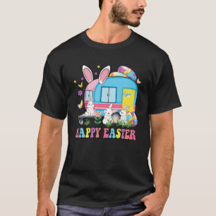 Camiseta felz pascoa Acampando Ovos Coelhinhos Cachorros Ca