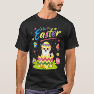 Camiseta Felz pascoa Akita Dog Easter Egg Akita