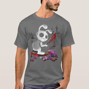Camiseta Felz pascoa Assustador Horror Da Páscoa Bunny JS M