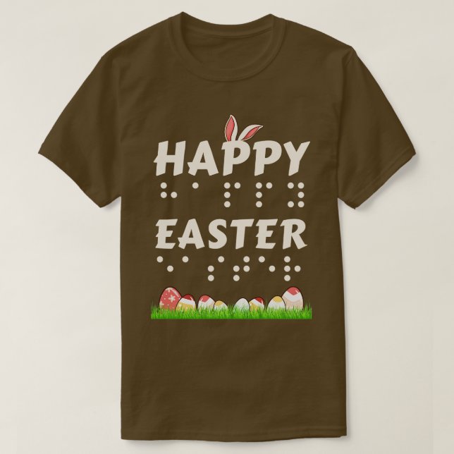 Camiseta Felz pascoa Braille Cega Visualmente Imparada (Frente do Design)