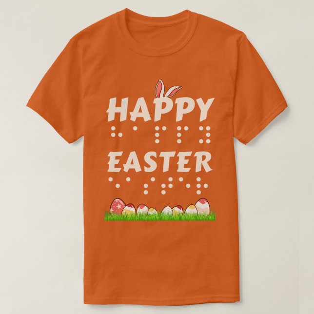 Camiseta Felz pascoa Braille Cega Visualmente Imparada (Frente do Design)