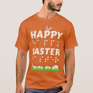 Camiseta Felz pascoa Braille Cega Visualmente Imparada