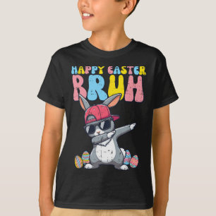 Camiseta Felz pascoa Bruh Bunny Dab Rabbit Boys Crianças