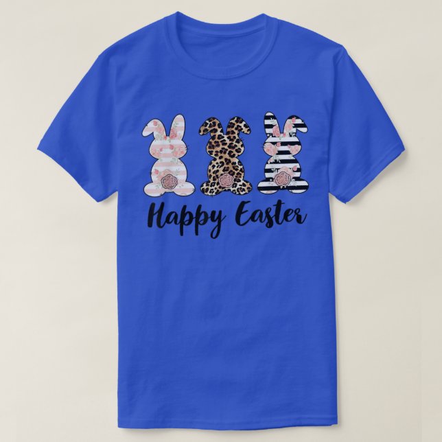 Camiseta Felz pascoa Bunnies Páscoa Bunny Leopardo Páscoa M (Frente do Design)