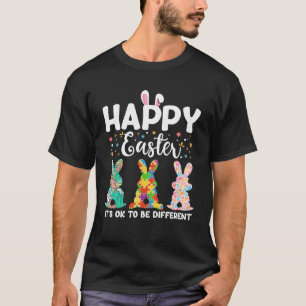 Camiseta Felz pascoa Bunny Autismo Conscientista Está Tudo 
