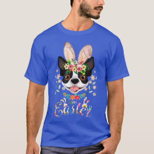 Camiseta Felz pascoa Bunny Boston terrier amantes no leste