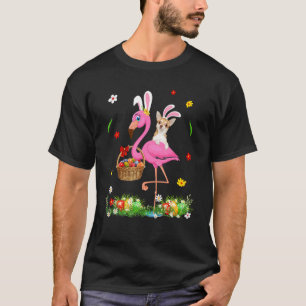 Camiseta Felz pascoa Bunny Chihuahua Andando Flamingo Dia E