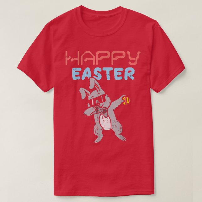 Camiseta Felz pascoa Bunny Dab Dance Video Game Gam (Frente do Design)