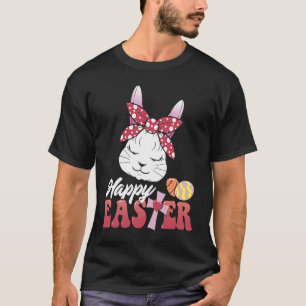 Camiseta Felz pascoa Bunny Dormindo Face Cristãs Raparigas 