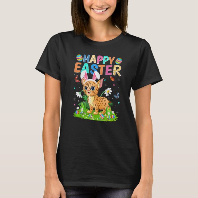 Camiseta Felz pascoa Bunny Egg Funny Bobcat Páscoa domingo (Frente)