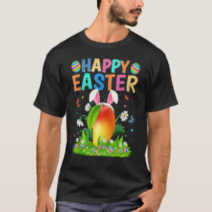 Camiseta Felz pascoa Bunny Egg Funny Mango Páscoa domingo