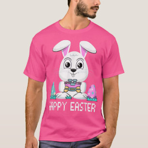 Camiseta Felz pascoa Bunny Gaming Controller Ovos Vídeo Ga
