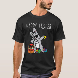 Camiseta Felz pascoa Bunny Rabbit Dab Dance Legal Garotos