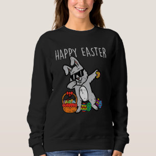 Camiseta Felz pascoa Bunny Rabbit Dab Dance Legal Garotos
