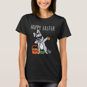 Camiseta Felz pascoa Bunny Rabbit Dab Dance Legal Garotos