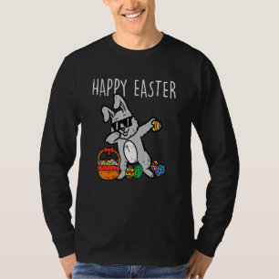 Camiseta Felz pascoa Bunny Rabbit Dab Dance Legal Garotos