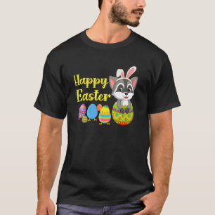 Camiseta felz pascoa Bunny Raccoon Bunny Eggs Hunt Cute Bo