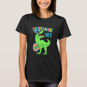 Camiseta Felz pascoa Bunny Saurus Rex Egg Hunt Funny Bunny