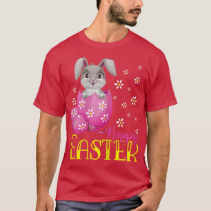 Camiseta Felz pascoa Coelhinha Páscoa Miúdas De Flores De O