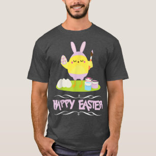 Camiseta Felz pascoa Coelhinho Oca Feriado De Ovo De Frango