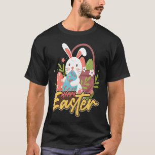 Camiseta Felz pascoa Coelhinho Ovos Coelho Celebra Ovo