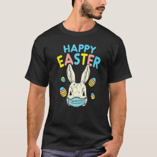 Camiseta Felz pascoa Coelhinho Vestindo Ovos De Máscara Qua