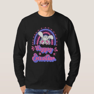Camiseta Felz pascoa Coelho Coelho Ovos Arco-Íris 1