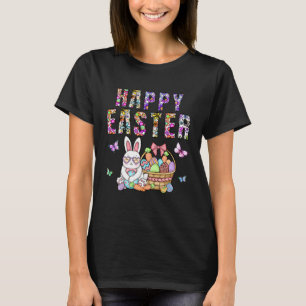Camiseta Felz pascoa Coelho Coelho Rosto Páscoa Dia Mulhere