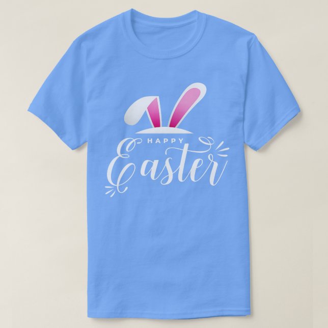 Camiseta Felz pascoa Coelho Enfrentado Engraçado Dia da Pás (Frente do Design)