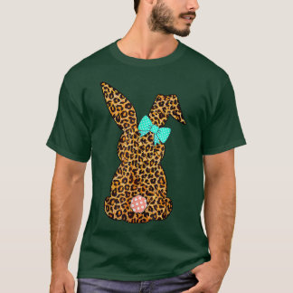 Camiseta Felz pascoa Coelho Leopardo Coelho Coelho Engraçad