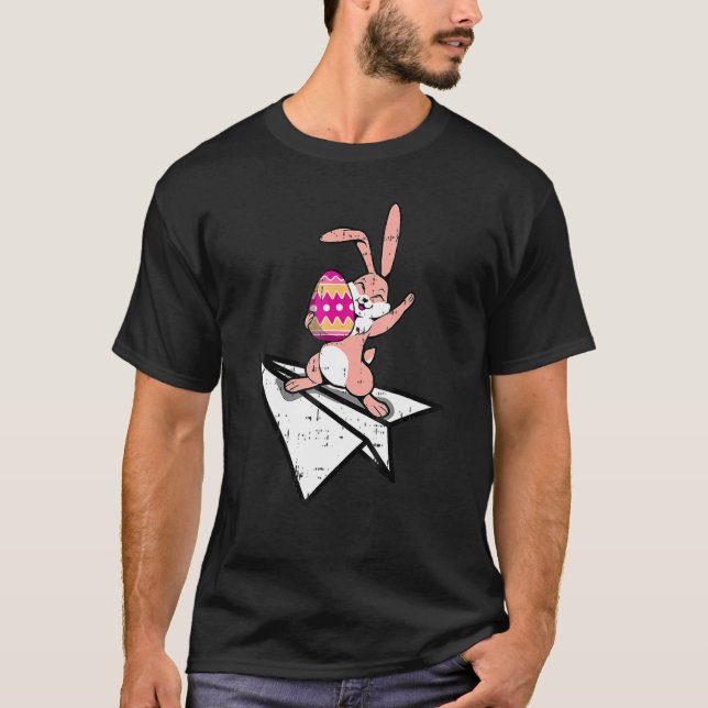 Camiseta Felz pascoa Coelho Primavera Caça-Ovo Caça-Coelho (Frente)
