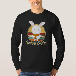 Camiseta Felz pascoa Coelho Retro Coelho Crianças Roupas Fo