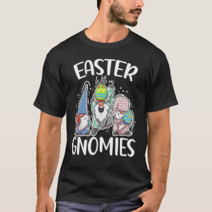 Camiseta Felz pascoa Com Os Meus Gnomos Coelhinhos Três Gno