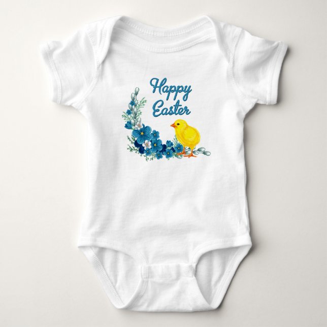 Camiseta Felz pascoa Com Pintinho De Bebê (Frente)