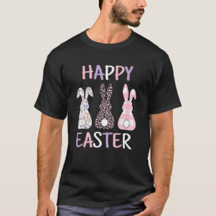Camiseta Felz pascoa Cor-de-rosa-Xadrez-leopardo-roxa