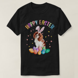 Camiseta Felz pascoa Cute Bunny Cavalier King Charles