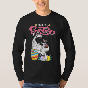 Camiseta Felz pascoa Dabbing Rabbit Andando Dinossauros G