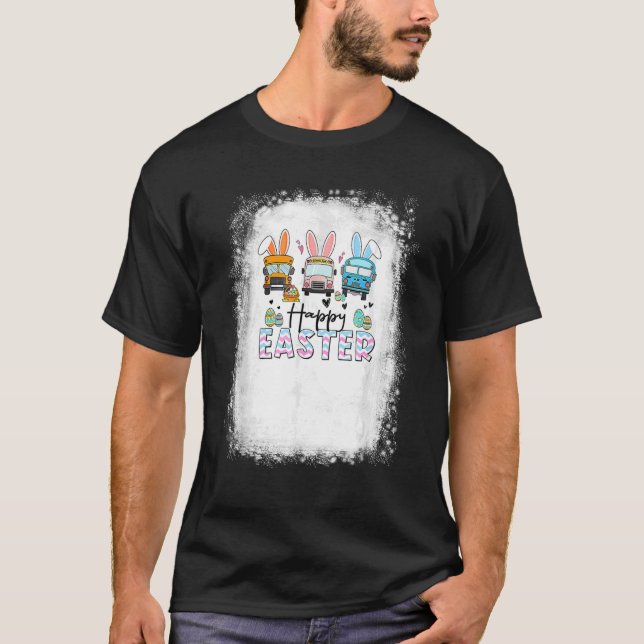 Camiseta Felz pascoa Day School Bus Driver Life Happy Eas (Frente)