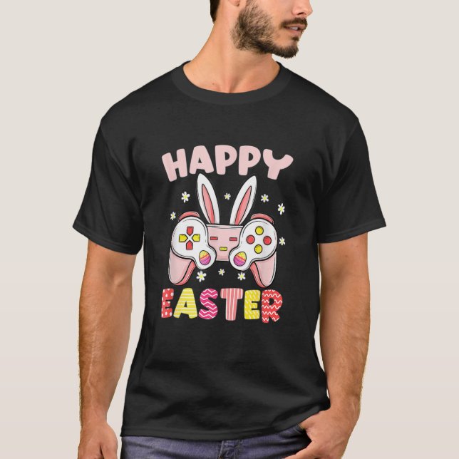 Camiseta Felz pascoa Day Video Game Controller Funny Bunny (Frente)